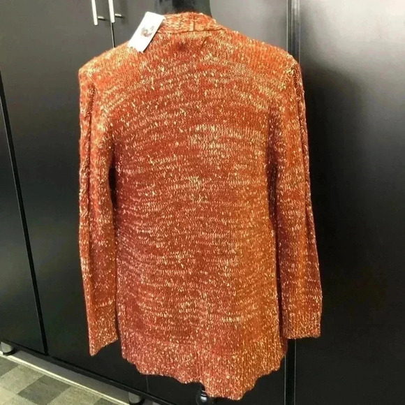 Croft & Barrow Knit Button down cardigan/ sweater,front pockets,cognac color - Picture 3 of 12